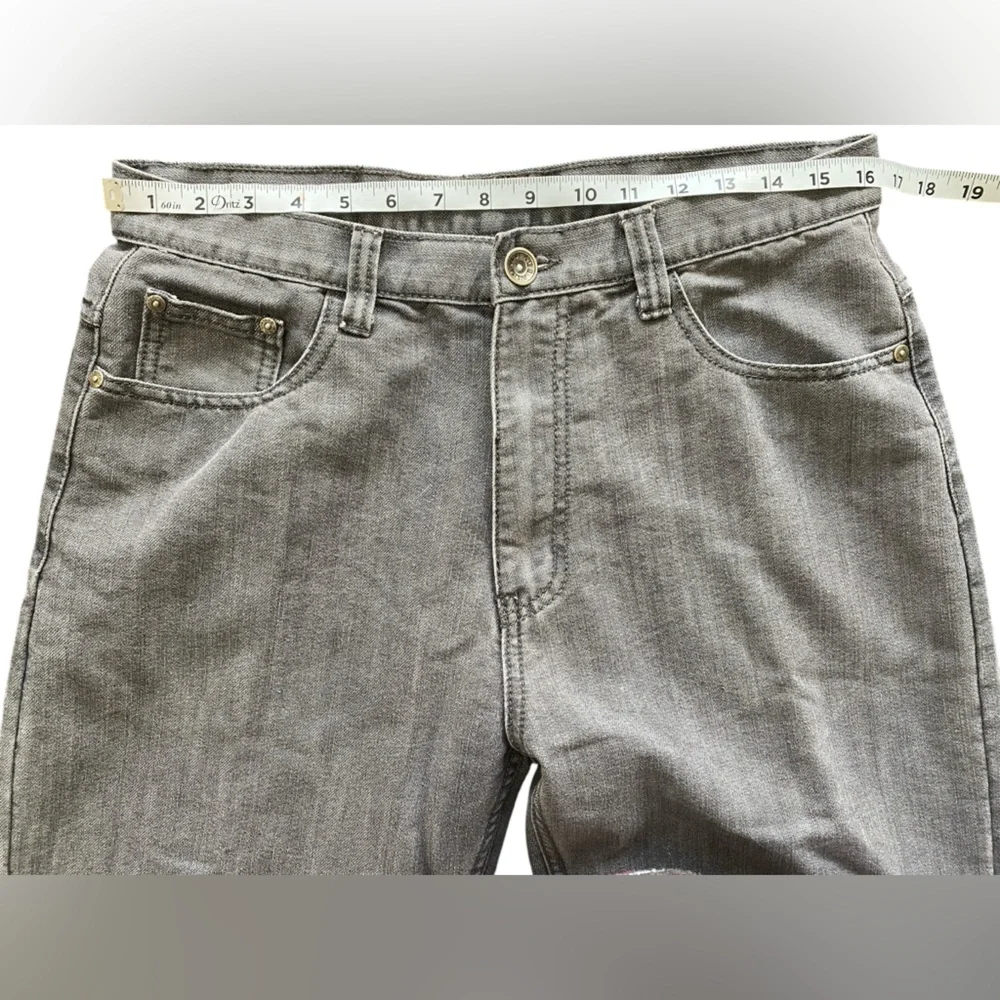 Vintage Don Gray Cotton Embroidered‎ Back Pockets Men Jeans Size 34